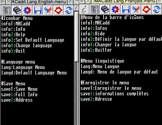 Comparing English and French menu message files